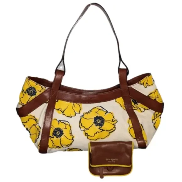 Kate Spade New York Chelsea Fleur Shoulder Bag and Coin purse Vintage Rare - Picture 1 of 15